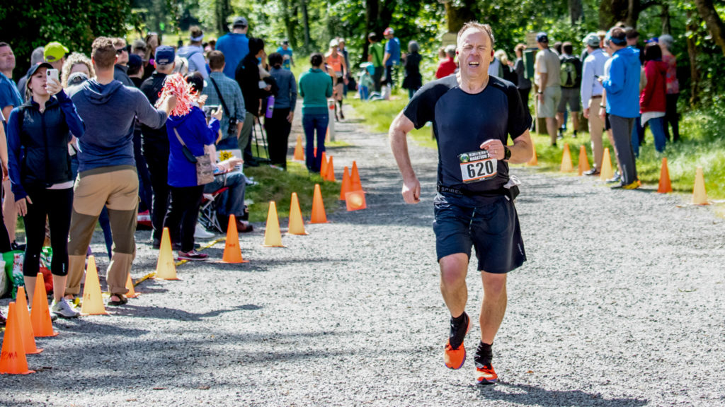 crossing finish line